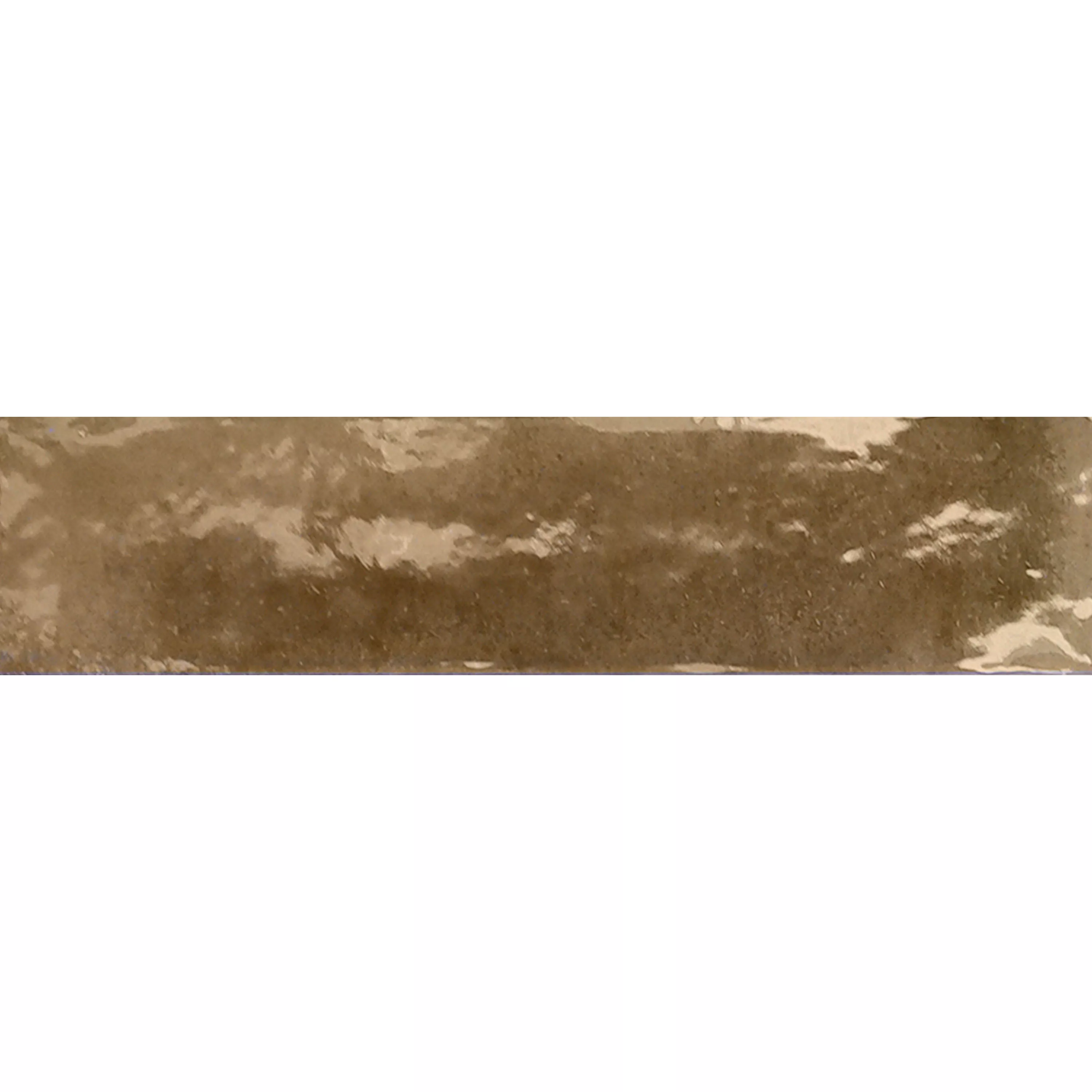 Wandtegels Laguna Glanzend Gegolfd Bruin 6x24cm Wandtegels Laguna Glanzend Gegolfd Bruin 6x24cm