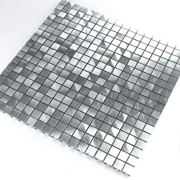 Mozaïektegel Aluminium Mono Zilver 15x15x8mm