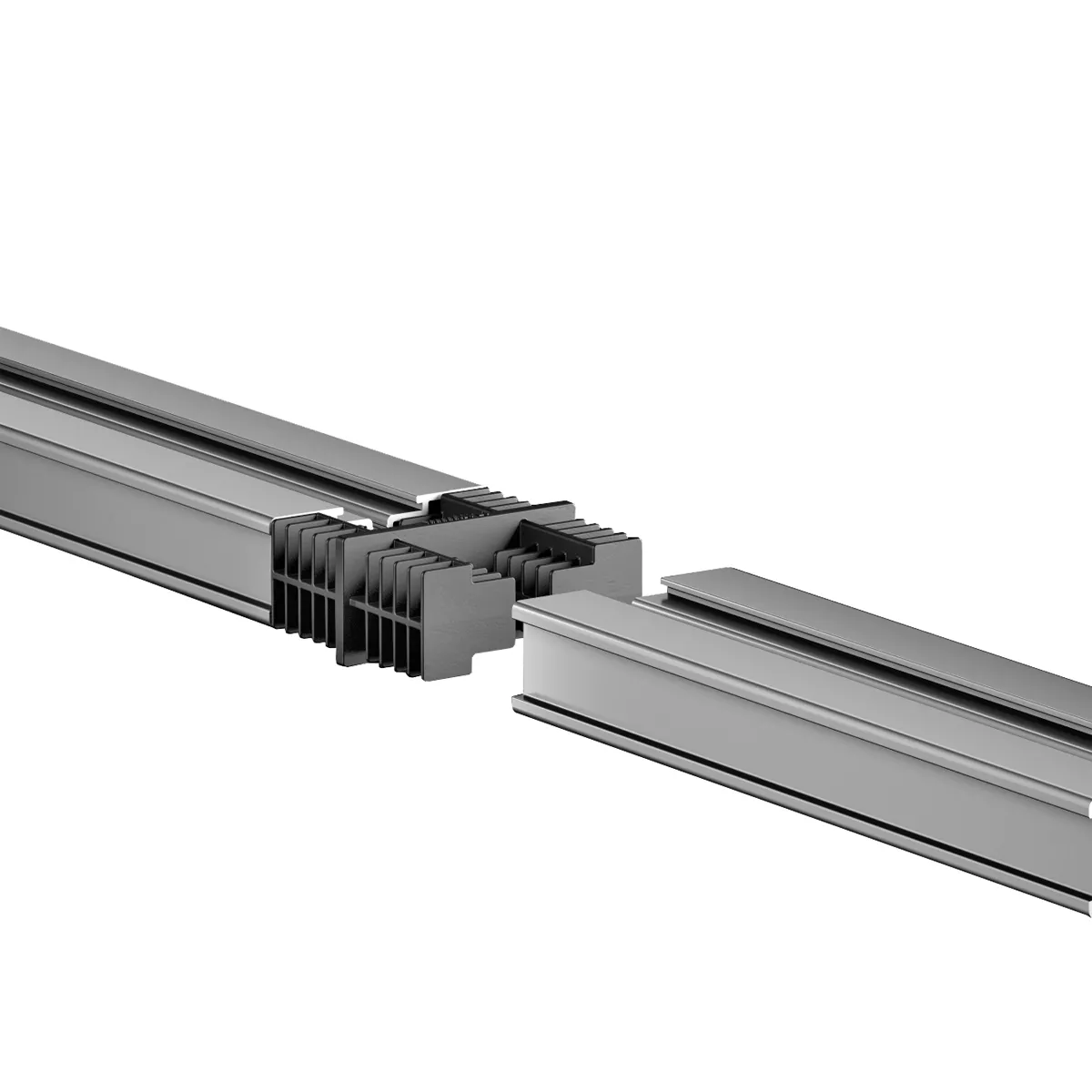 Connector voor aluminium rail zwart