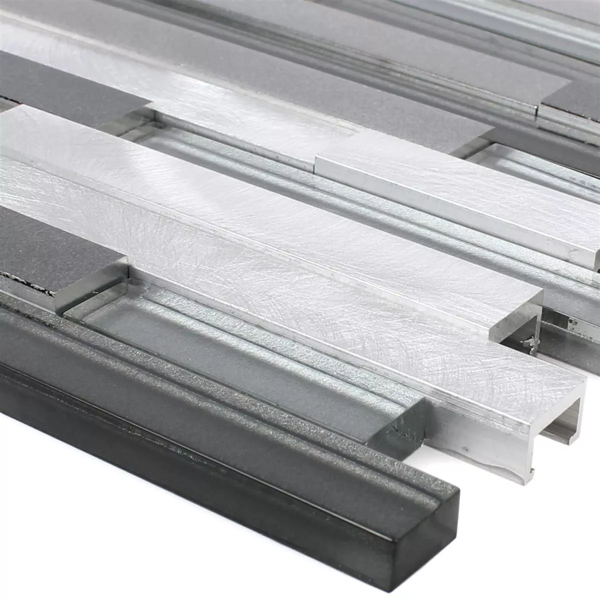 Mozaïektegel Glas Metaal Margariti Zwart Zilver Mozaïektegel Glas Metaal Margariti Zwart Zilver