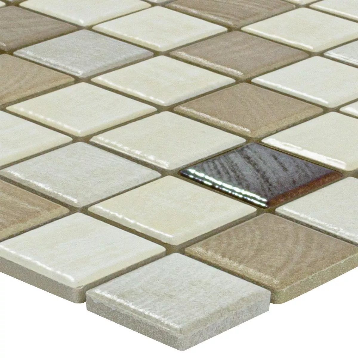 Céramique Mosaïque Carrelage Luminara Imitation Bois Brun Argent