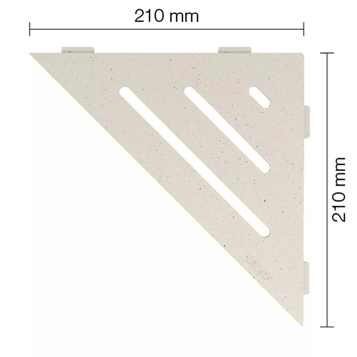 Wandplank doucheplank Schlüter driehoek 21x21cm golf ivoor