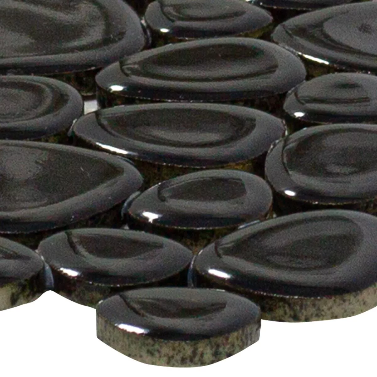 Céramique Galets Mosaïque Sabah Noir Brillant Céramique Galets Mosaïque Sabah Noir Brillant