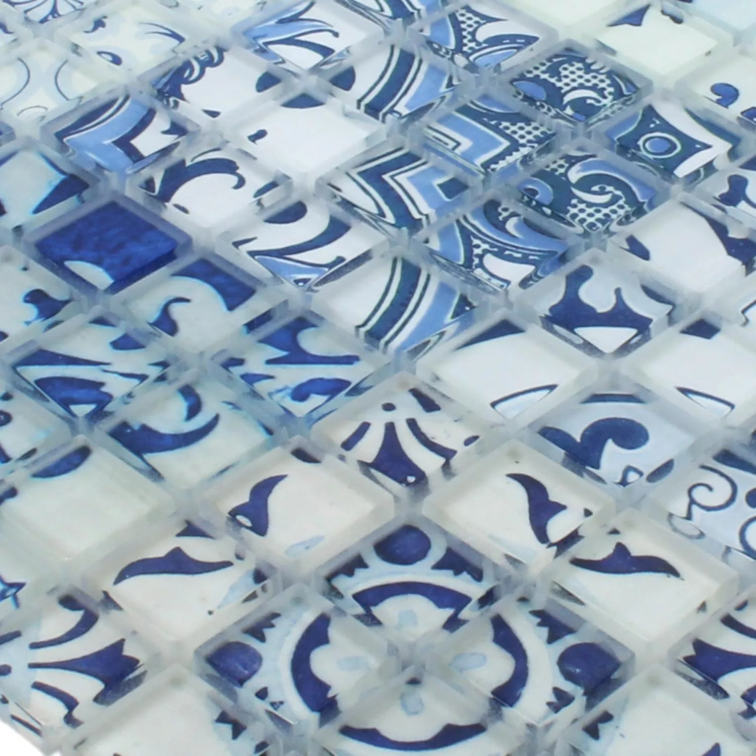 Sample Mozaïektegel Glas Inspiration Blauw