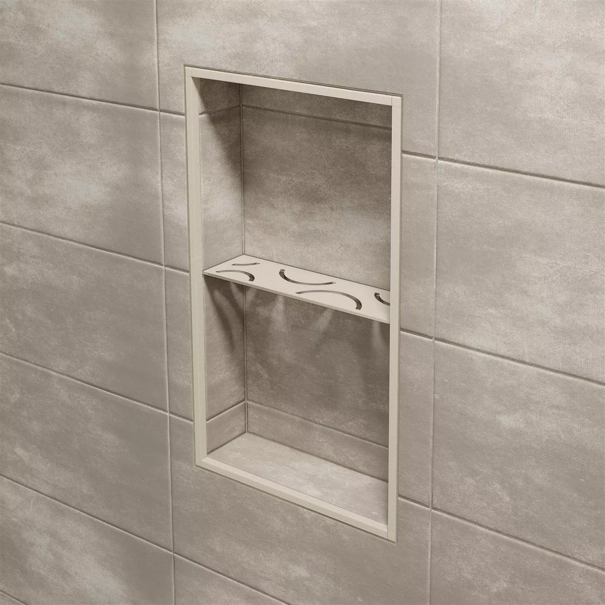 Etagère murale niche Schlüter rectangle 30x8,7cm courbe ivoire