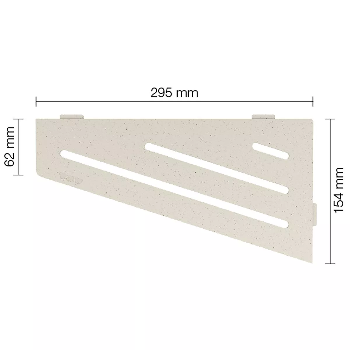 Wandplank doucheplank Schlüter vierkant 15,4x29,5cm golf ivoor