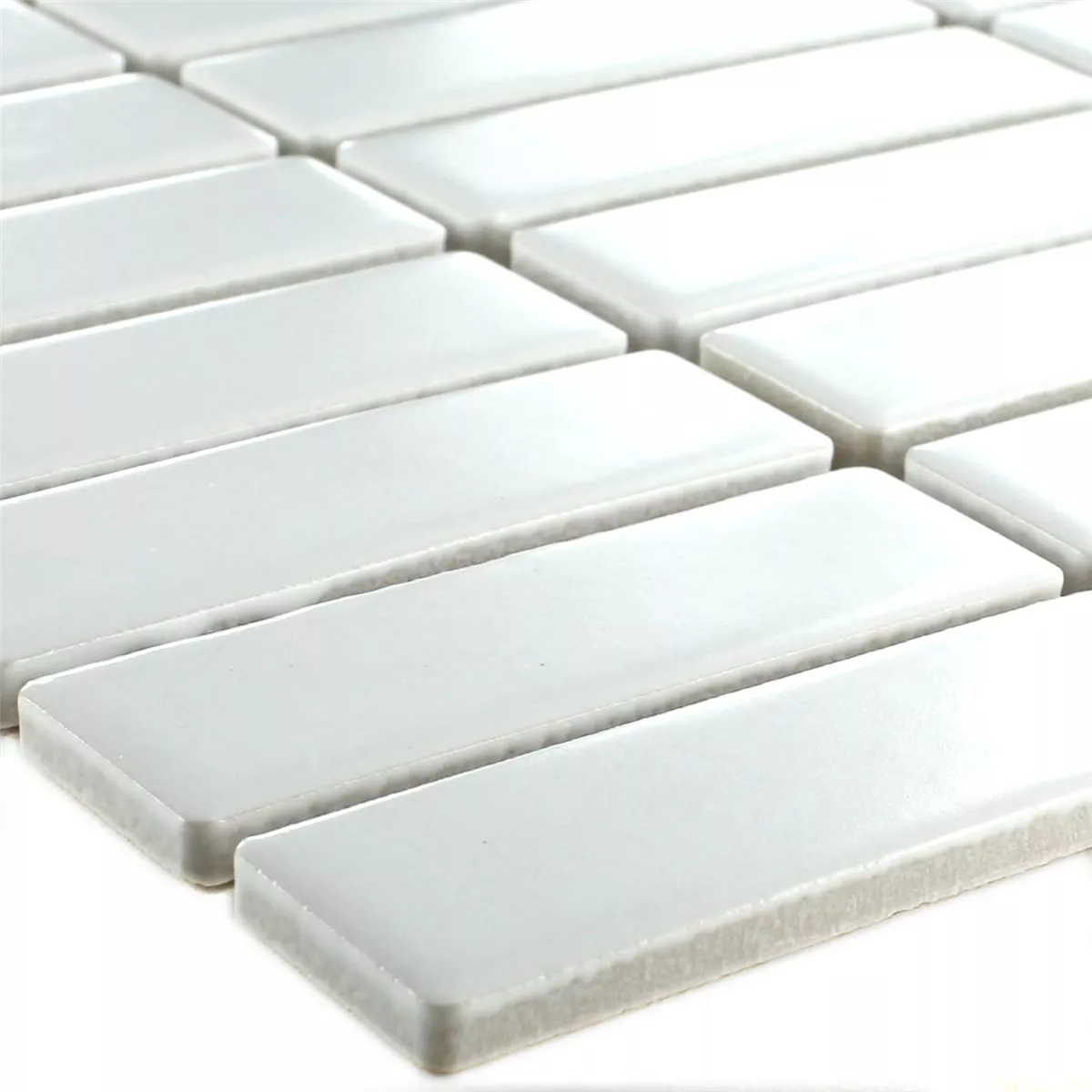 Mosaïque Céramique Blanc Bâtonnet Mat