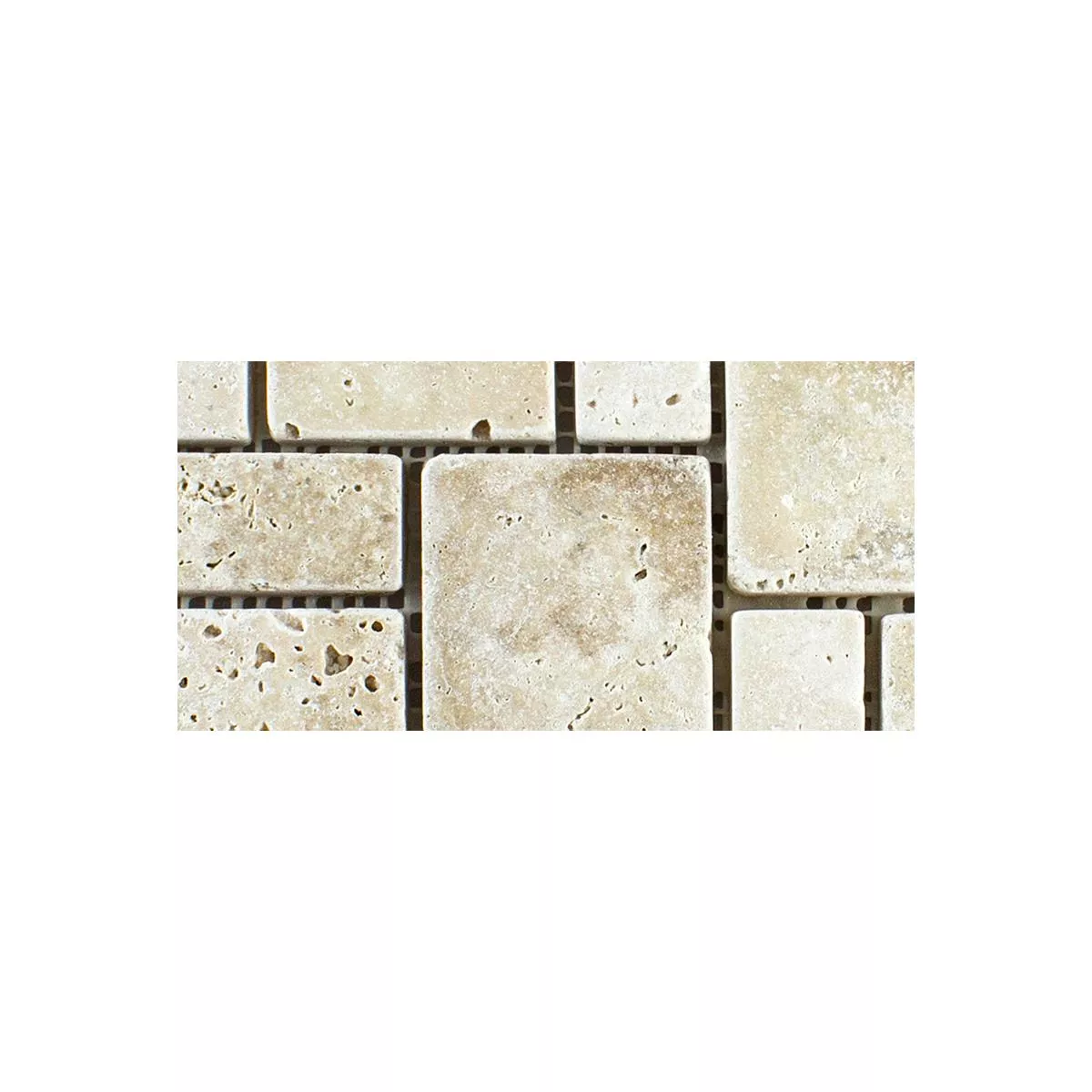 Échantillon Pierre Naturelle Travertin Mosaïque Carrelage LaGrange Beige