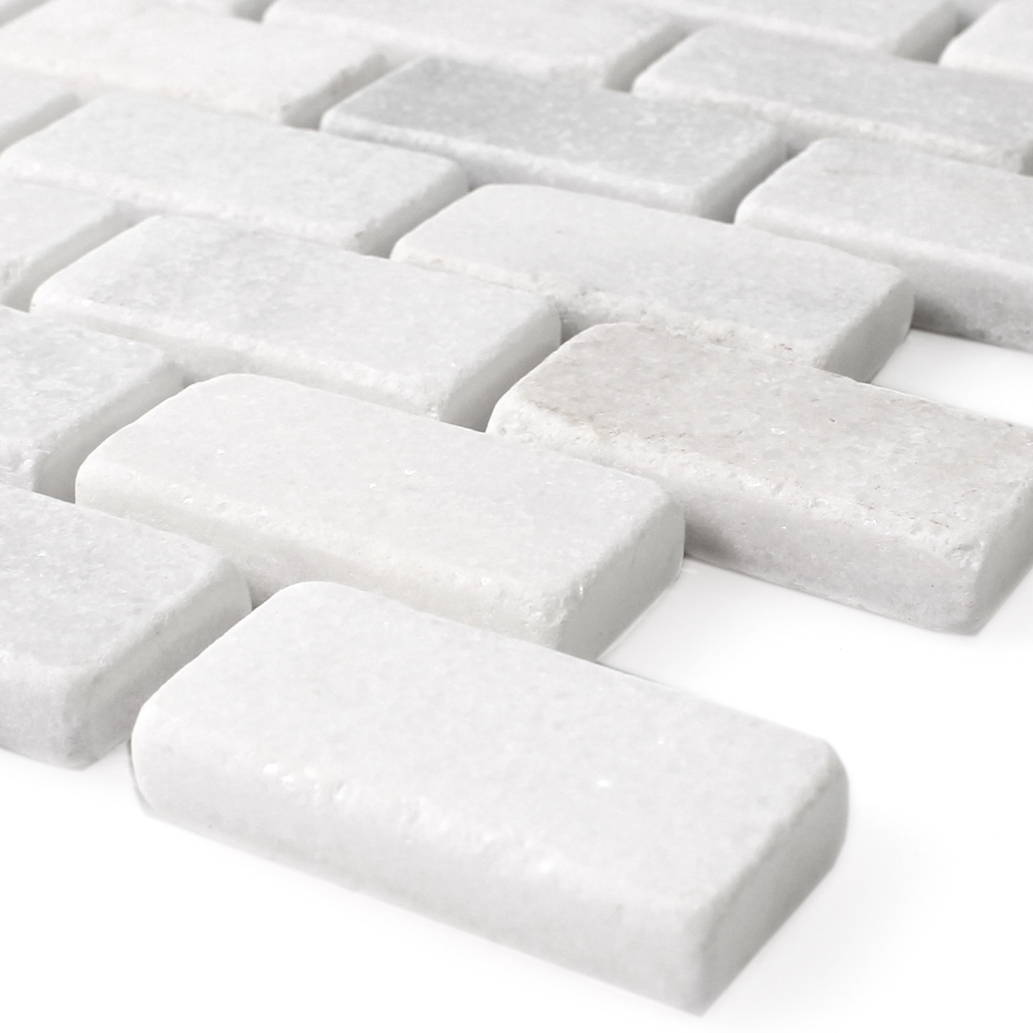 Marbré Mosaïque Pierre Naturelle Treviso Brick Blanc