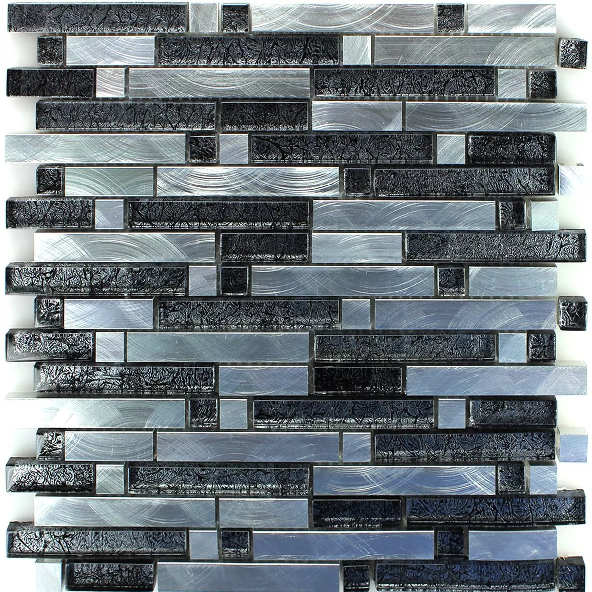 Échantillon Verre Aluminium Mosaïque Composite Noir Argent