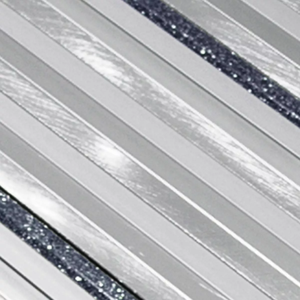 Sample van Aluminium Metaal Mozaïektegel Bilbao Stripes Zwart