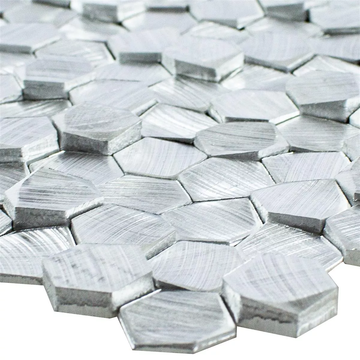 Aluminium Métal Mosaïque Carrelage McAllen Argent Aluminium Métal Mosaïque Carrelage McAllen Argent