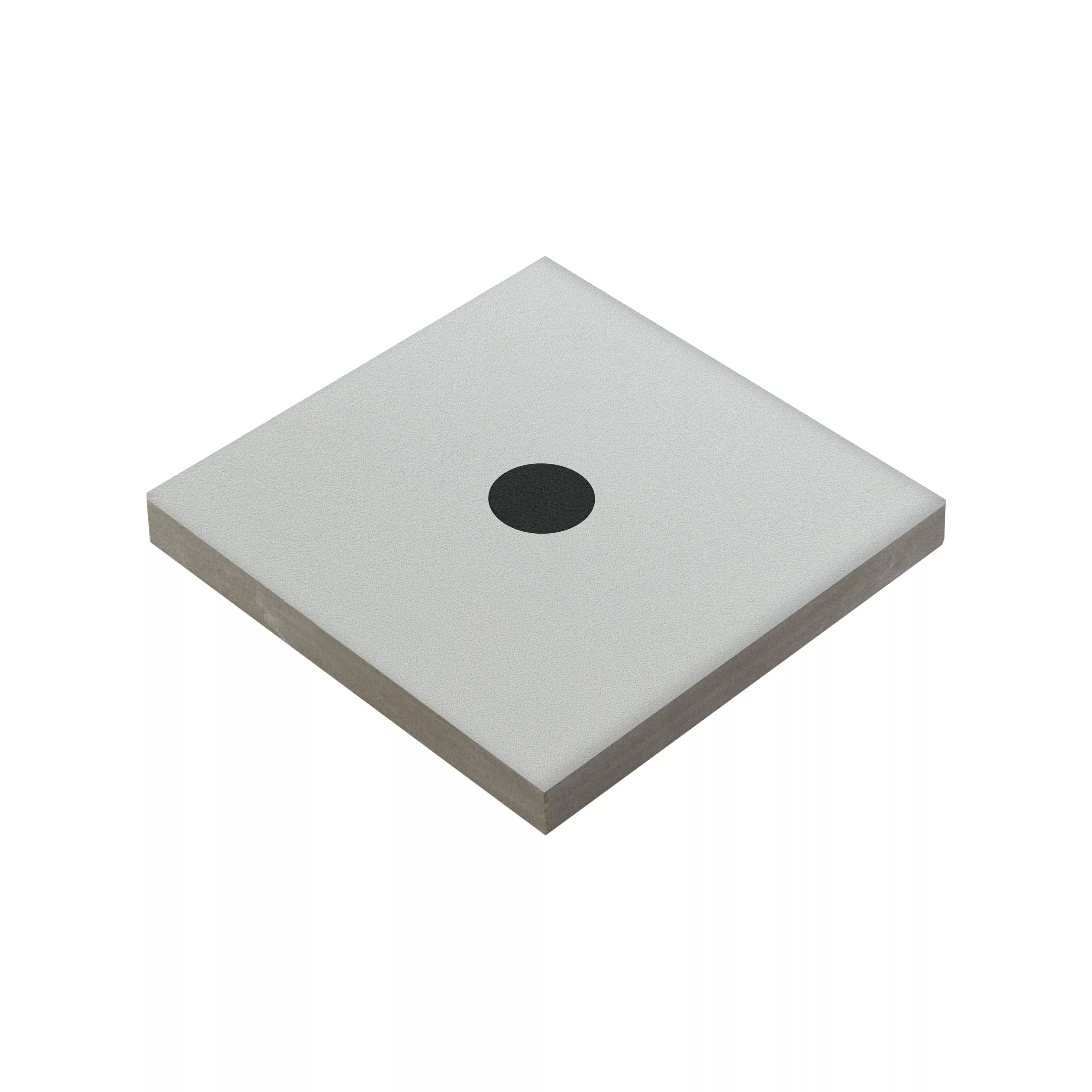 Grès Cérame Pleine Masse Carrelage Genexia Noir Blanc Decor 3 Rosone  4,6x4,6cm