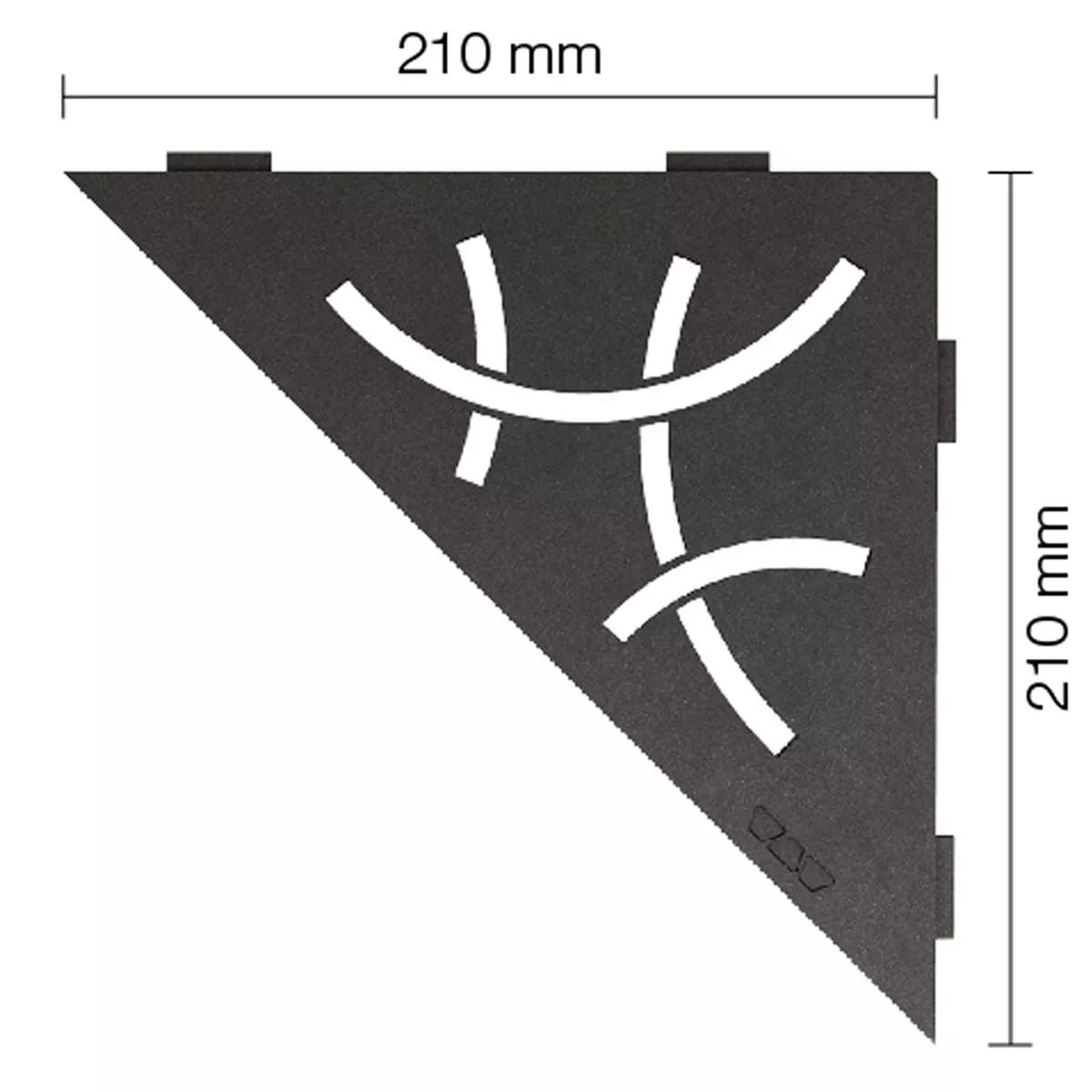 Schlüter wandplank driehoek 21x21cm Curve donker antraciet
