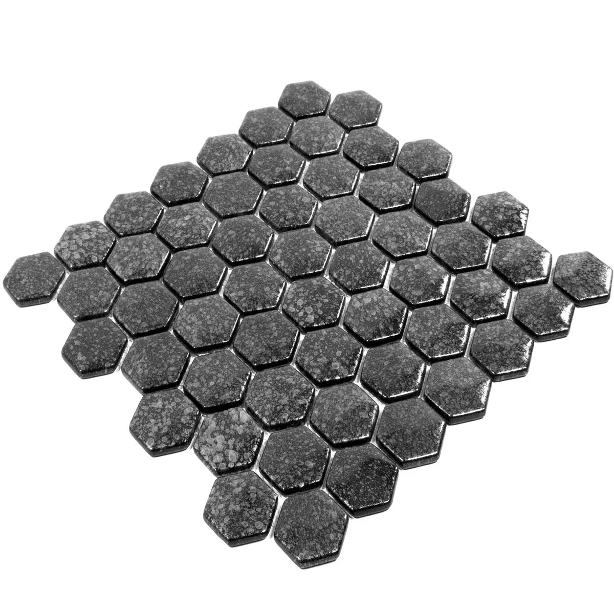 Échantillon Mosaïque En Verre Carrelage Leopard Hexagone 3D Gris