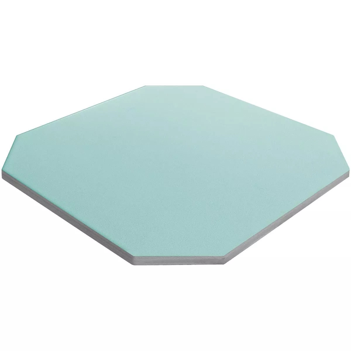 Sample Porselein steengoed Tegels Genexia Uni Turquoise Octagon 20x20cm