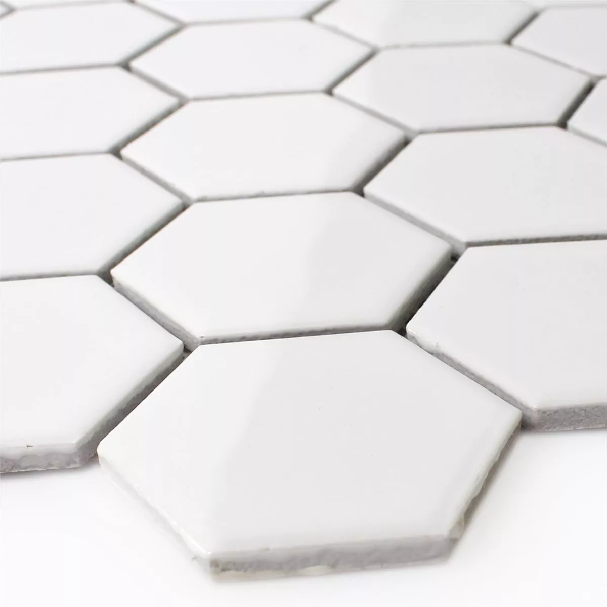 Mosaïque Hexagonale Vert Brillant – 11K-SAN5, Carreaux Céramique 47x54mm, Lot 1kg