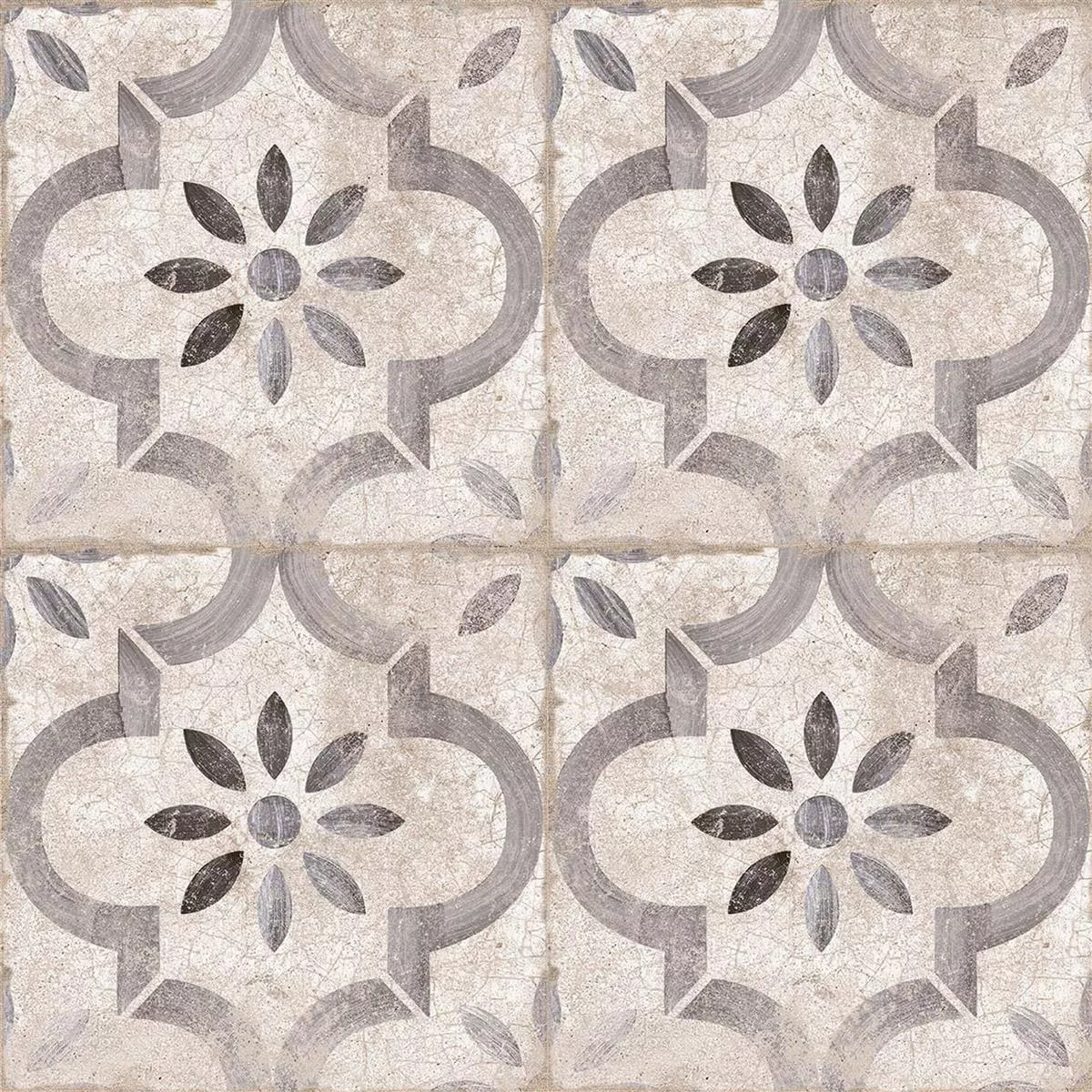 Porselein steengoed Tegels Allora Decor Grijs 22,5 x 22,5cm