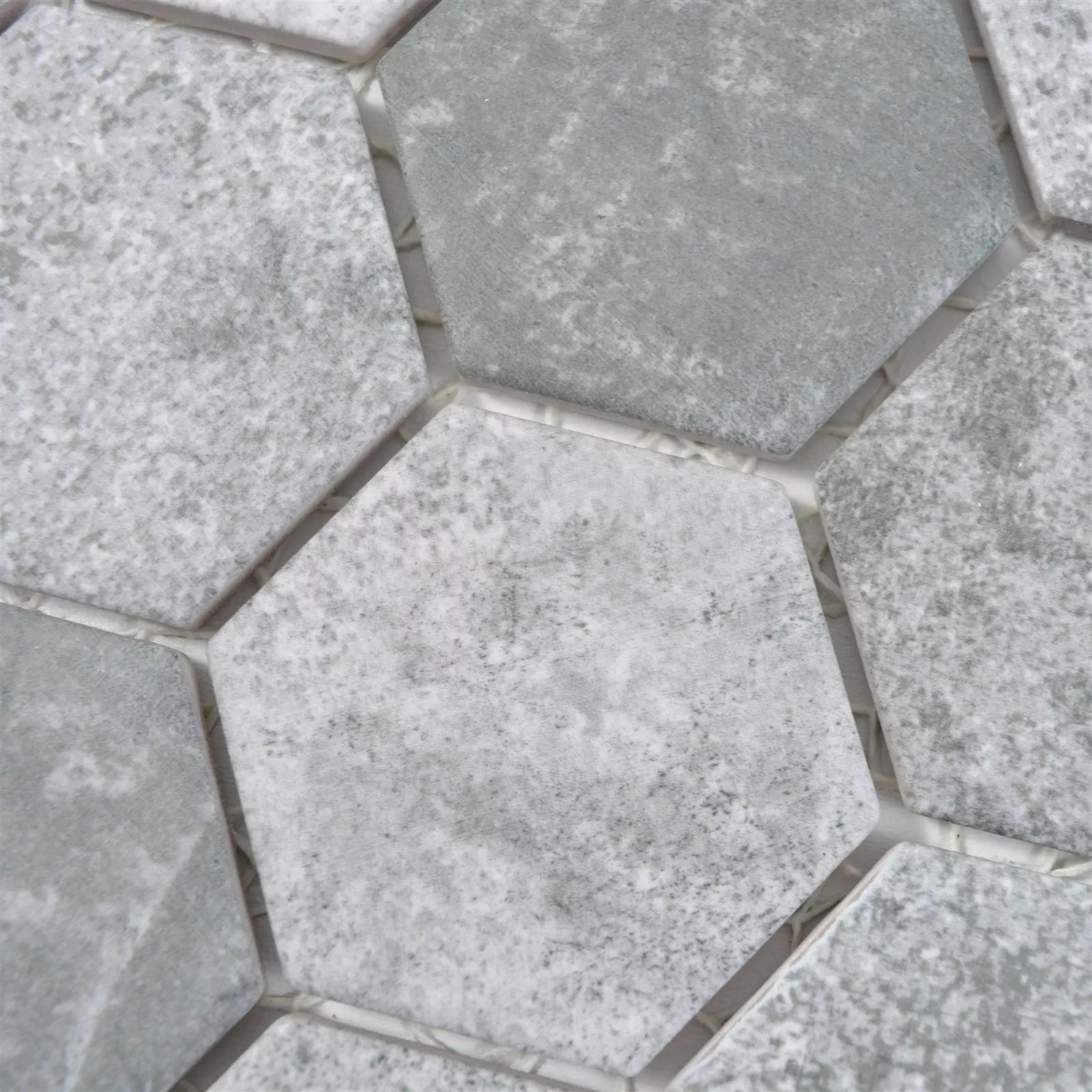 Céramique Mosaïque Comtessa Hexagone Optique De Ciment Gris Foncé