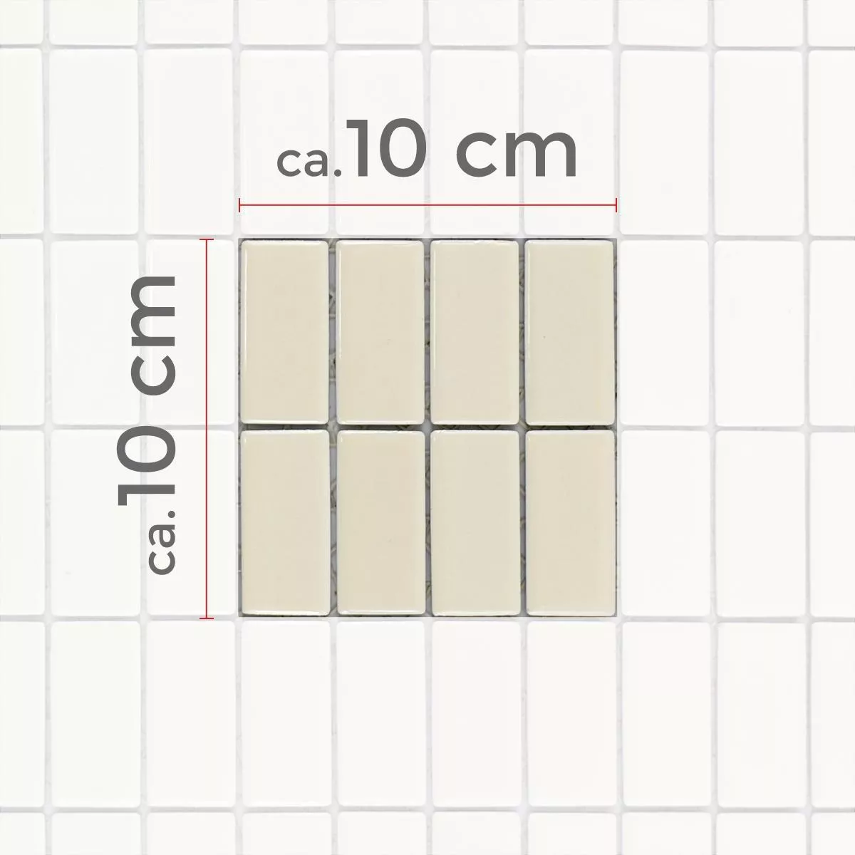 Sample Keramiek Mozaïektegels Adrian Beige Glanzend Rechthoek