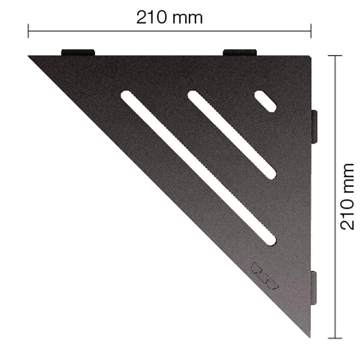 Wandplank doucheplank Schlüter driehoek 21x21cm Wave antraciet