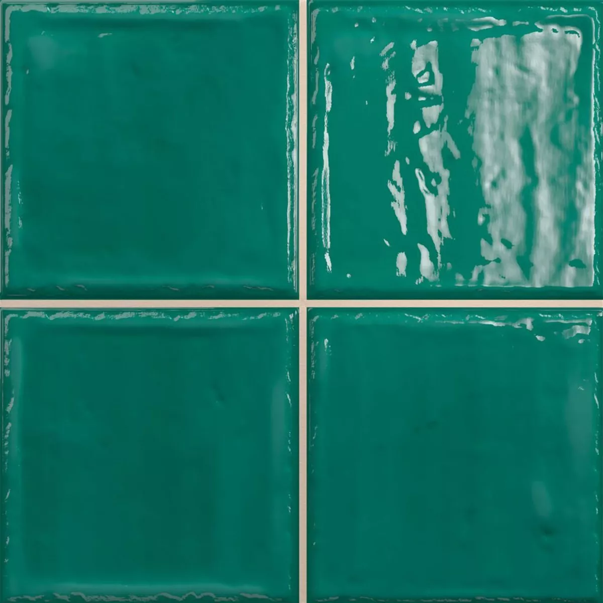 Wandtegels Verbania Glanzend Gegolfd Groen 20x20cm
