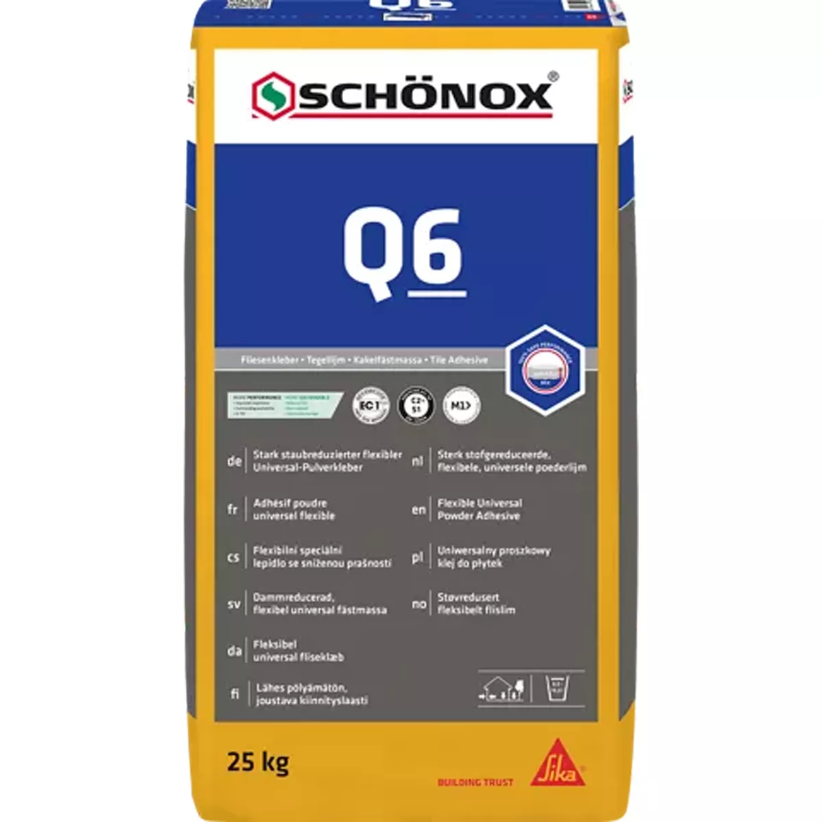 Tegellijm Schönox Q6 - (wand & Vloer) Universele Lijm (25Kg)