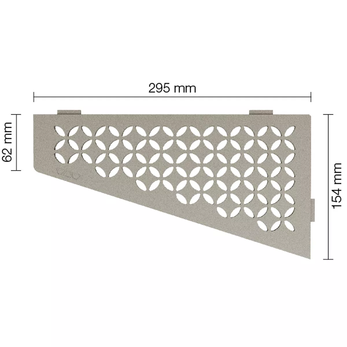 Wandplank doucheplank Schlüter vierkant 15,4x29,5cm bloemengrijs