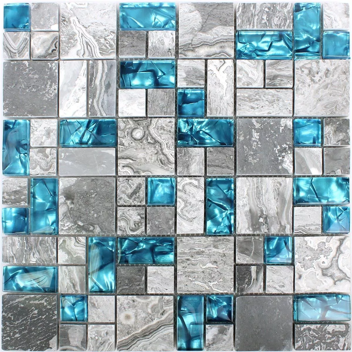 Sample Glasmozaïek Natursteentegels Sinop Grijs Blauw 2 Mix