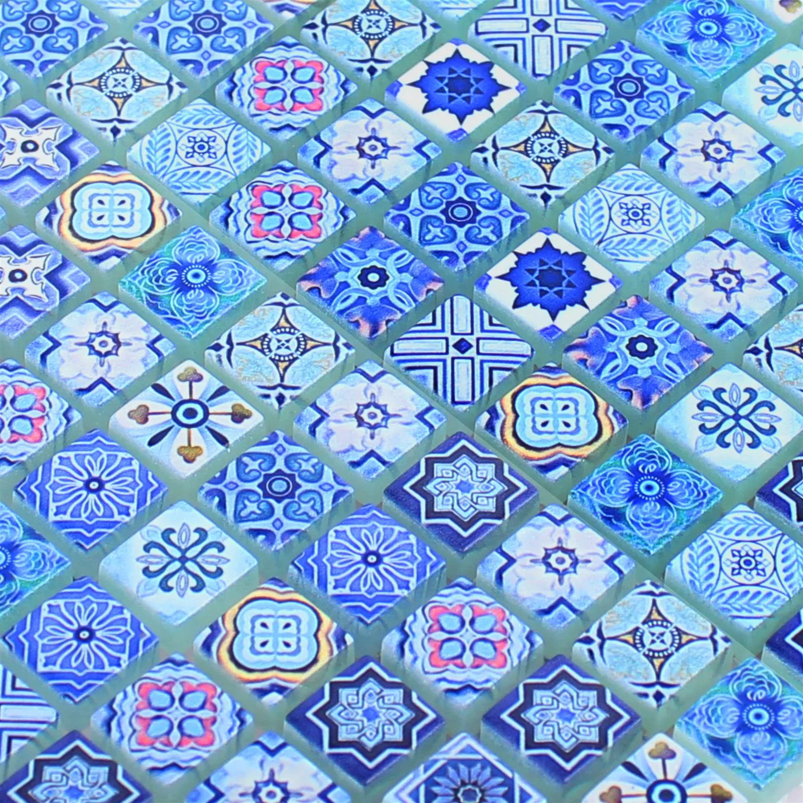 Mosaïque En Verre Carrelage Marrakech Bleu