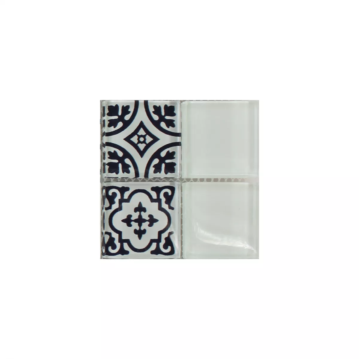 Échantillon Mosaïque Verre Barock Ornament Blanc