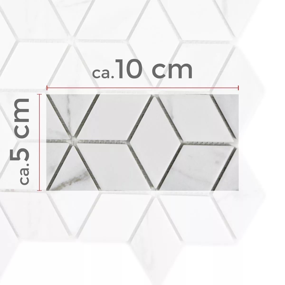 Échantillon Céramique Mosaïque Carrelage Zyrus Carrara Cubes