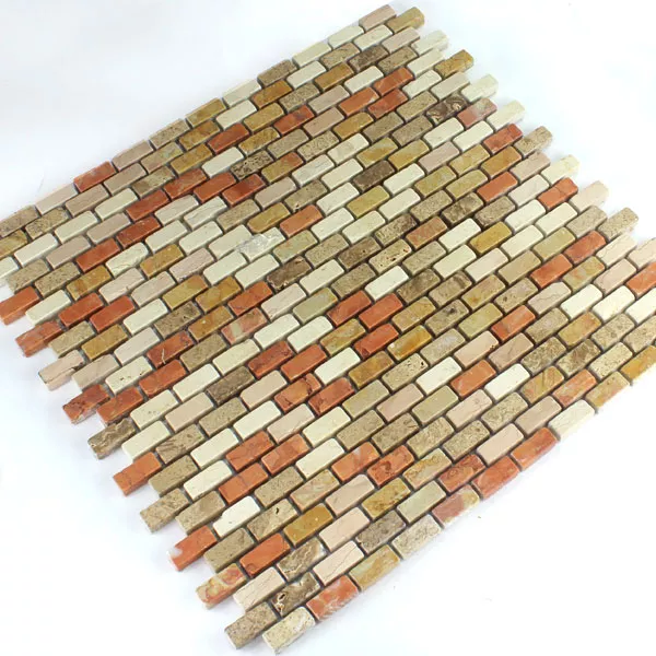 Mozaïektegel Marmer Brick Multicolor