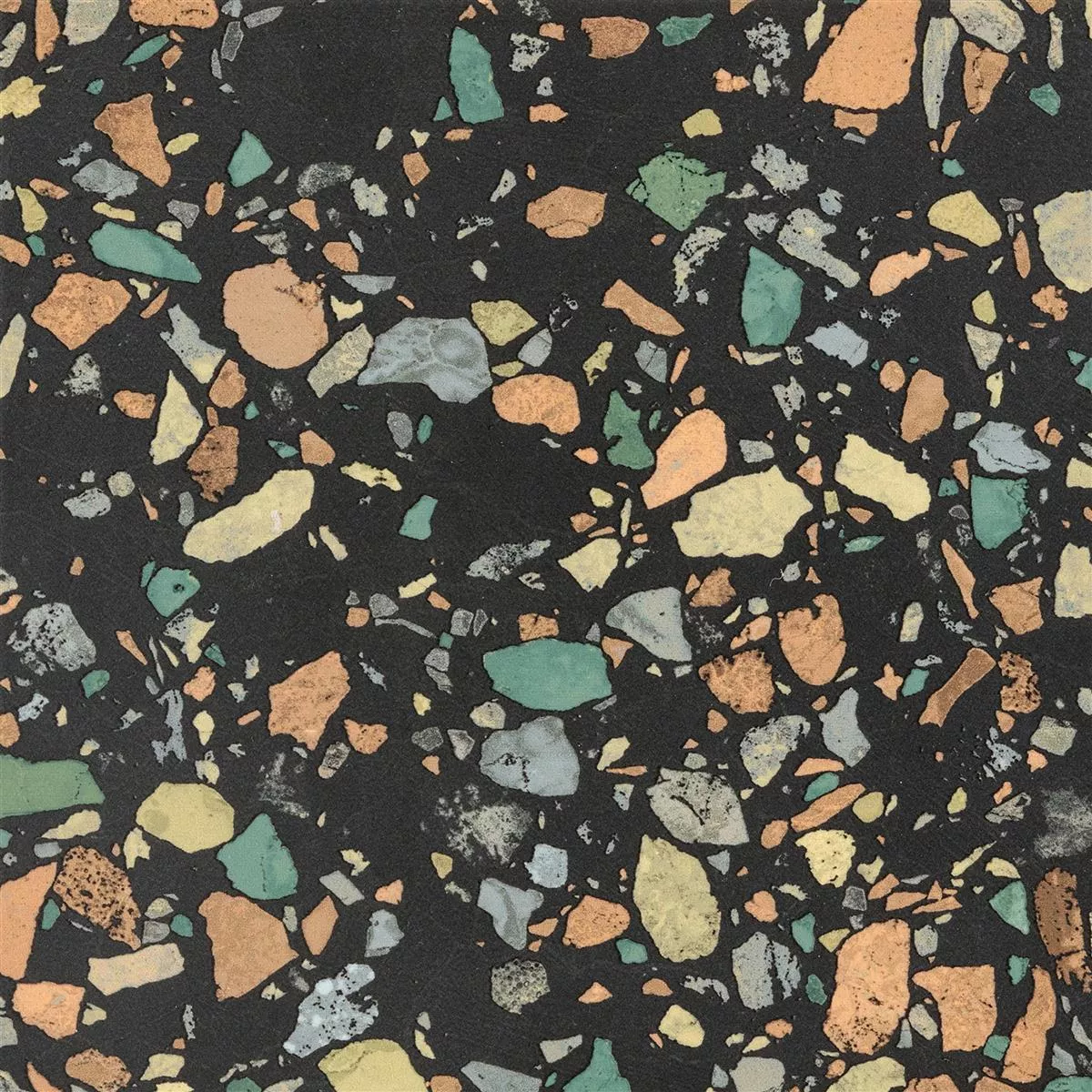 Vloertegels Liberty Kleurrijk Zwart 18,5x18,5cm