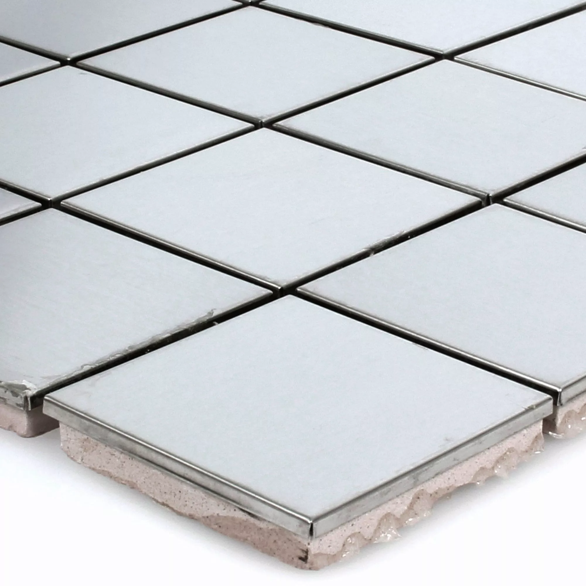 Acier Inoxydable Mosaïque Carrelage Magnet Brillant Carré 48