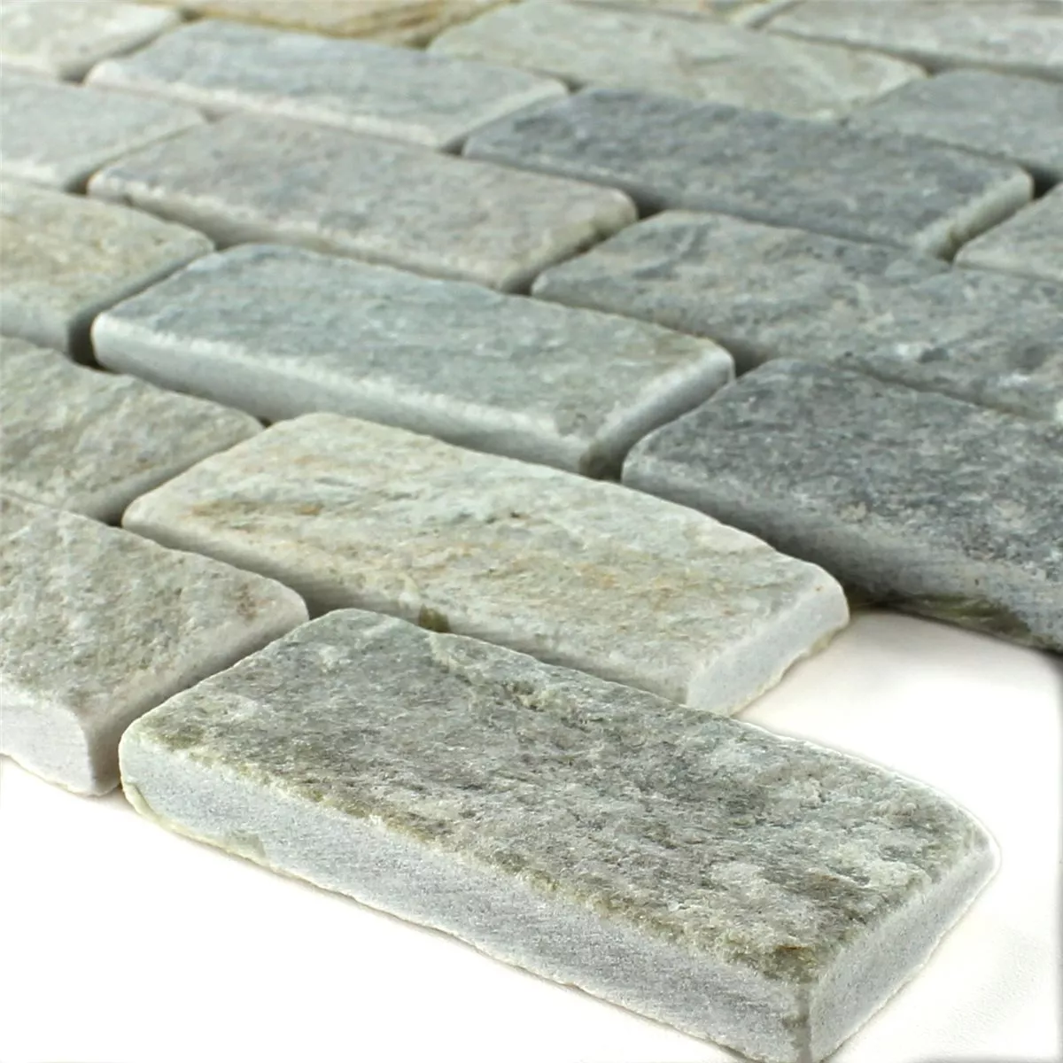 Mosaïque Quartzit Beige Gris 26x66mm Mosaïque Quartzit Beige Gris 26x66mm