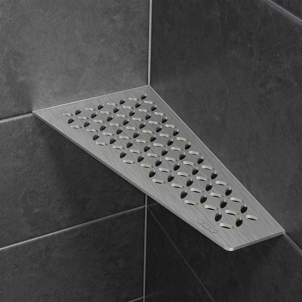 Etagère murale étagère de douche Schlüter carré 15,4x29,5cm floral argent