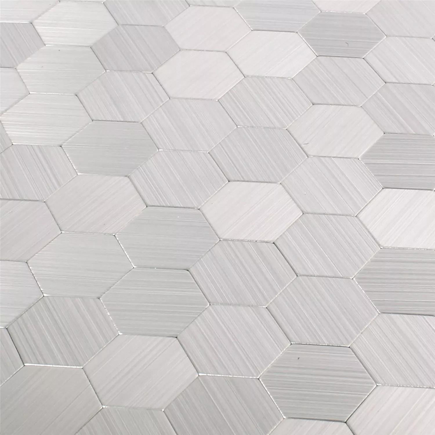 Mozaïektegel Metaal Zelfklevend Mikros Zilver Hexagon