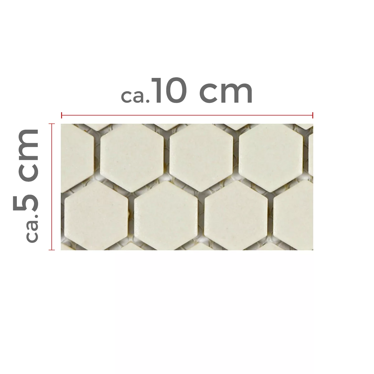 Sample Keramiek Mozaïektegels Hexagon Zeinal Onverglaasd Lichtbeige R10B