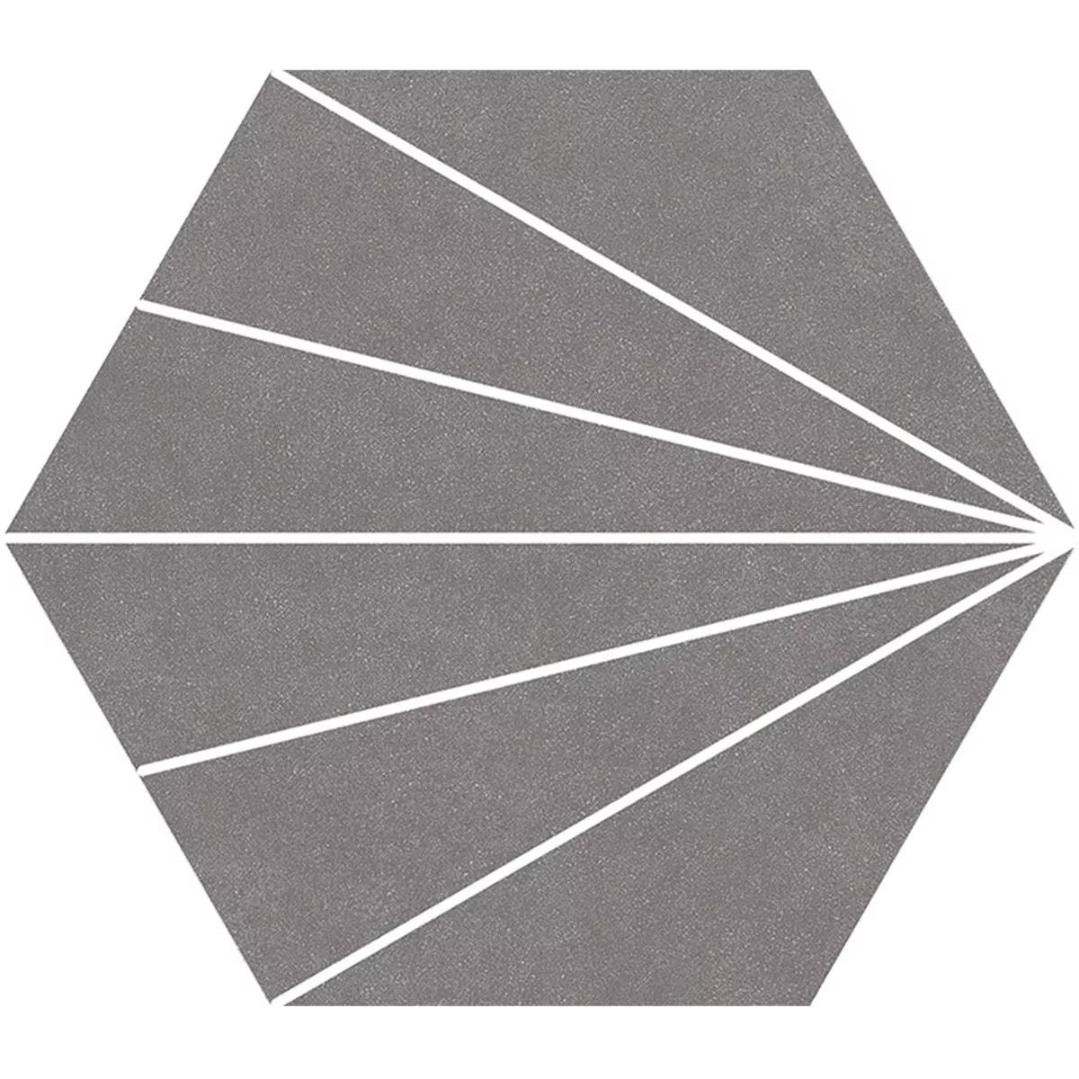 Porselein steengoed Tegels Millennium Hexagon 3D Optiek Grijs 22,5 x 25,9cm