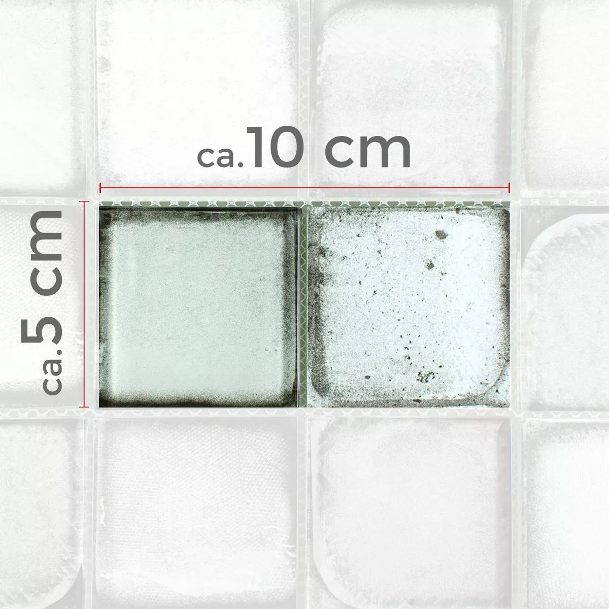 Sample Glasmozaïek Tegels Cement Optic Granada Lichtgrijs