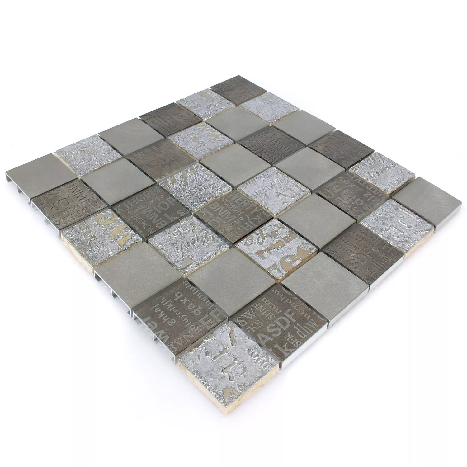 Pierre Naturelle Aluminium Mosaïque Nazca Brun Argent