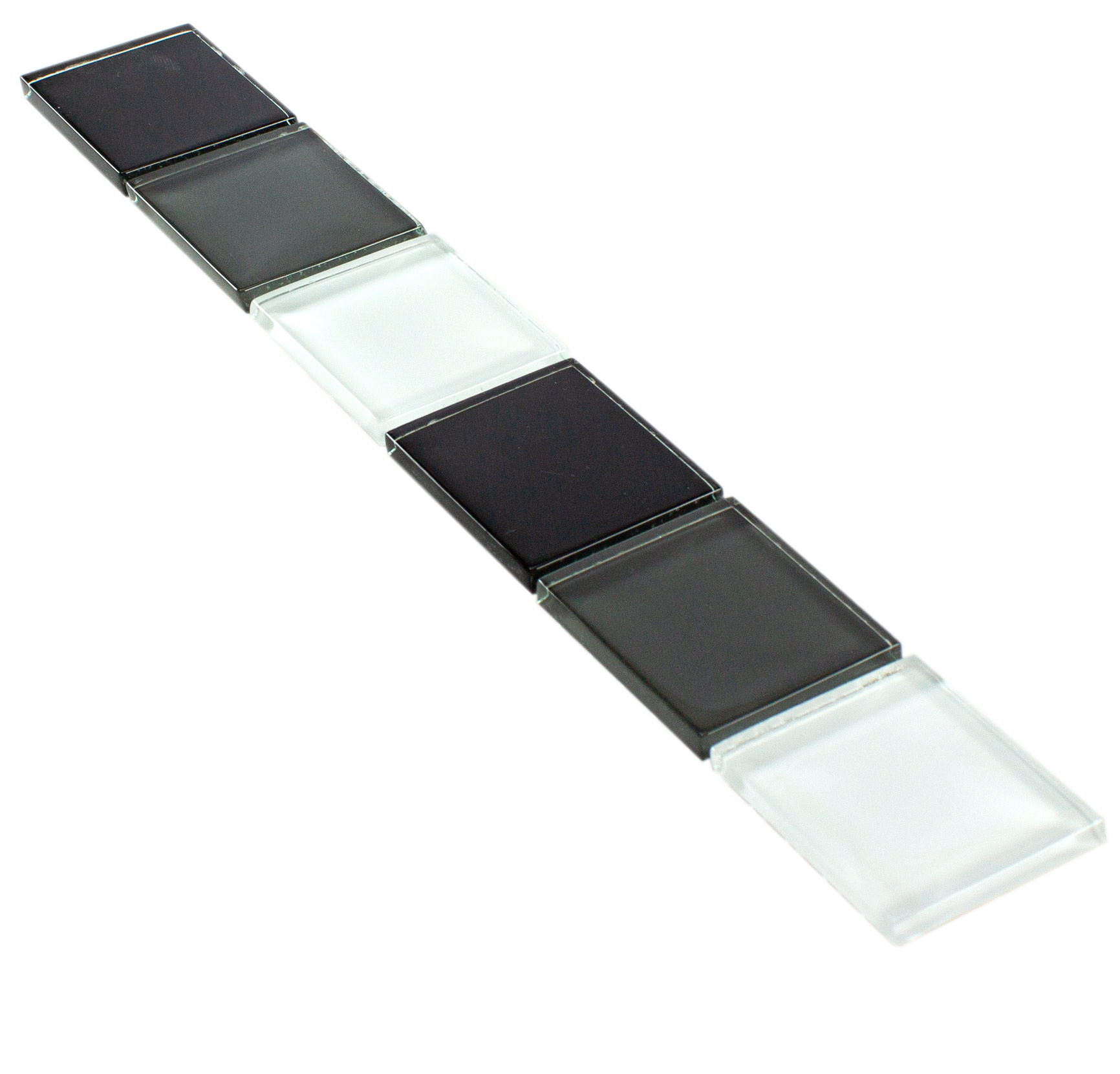 Carreaux De Verre Bordure Exira Noir Blanc Gris