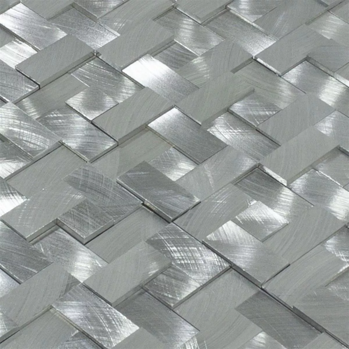 Échantillon Aluminium Métal Mosaïque Carrelage Quantum Argent