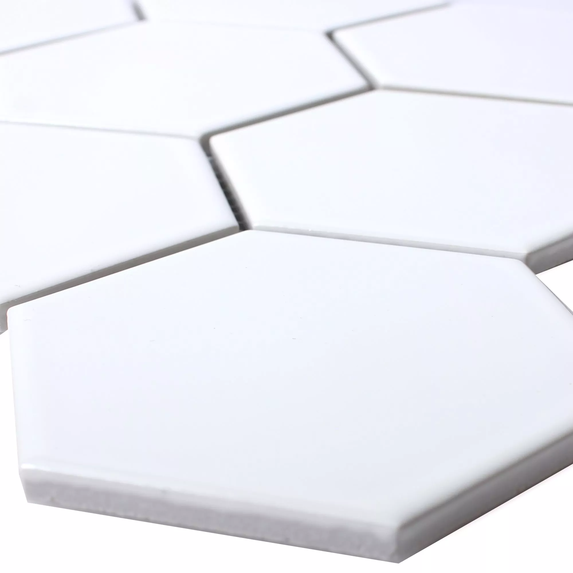 Échantillon Céramique Mosaïque Carrelage Hexagone Salamanca Blanc Mat H95