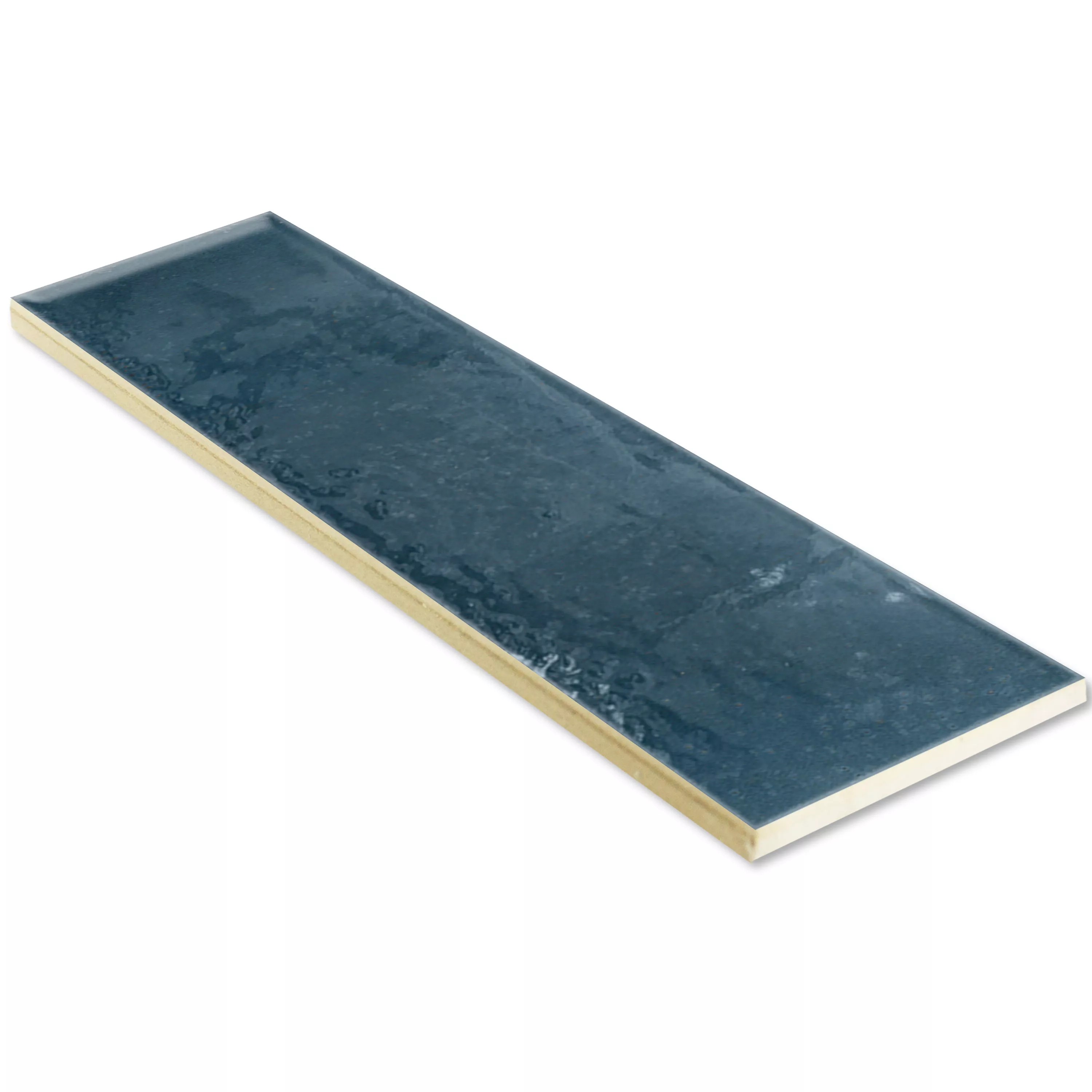 Wandtegels Laguna Glanzend Gegolfd Blauw 6x24cm