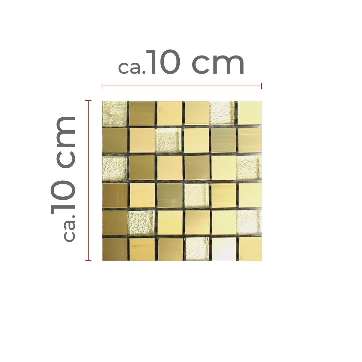 Sample Mozaïektegel Lissabon Aluminium Glas Mix Goud