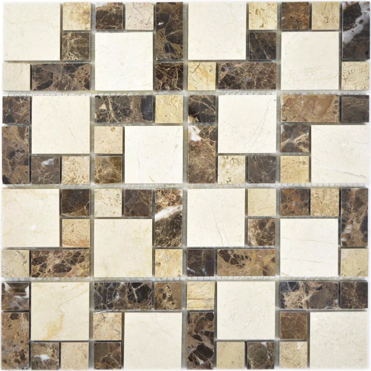 Marbre Natural Mosaïques Pierre Carrelage Cordoba Brun Beige