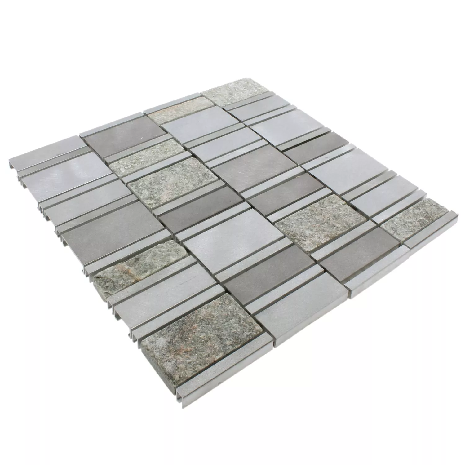 Mozaïektegel Natuursteen Aluminium Avanti Grijs