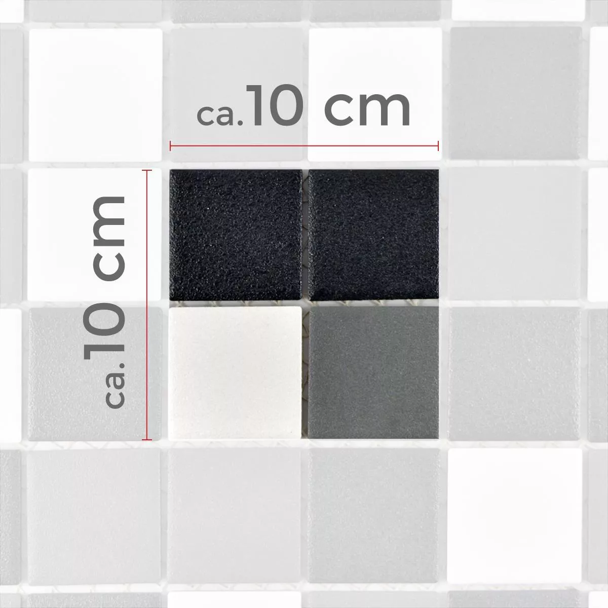 Échantillon Céramique Mosaïque Carrelage Heinmot Noir Blanc Métal R10 Q48